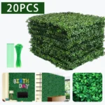 Artificial Plants Grass Wall Backdrop Decoration Boxwood Hedge Panels for Indoor Outdoor Home Garden Balcony Decor Wedding Party